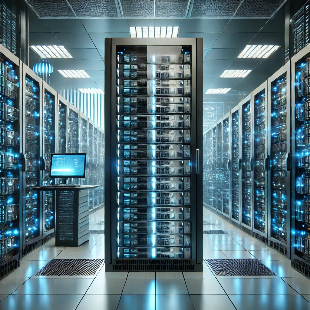 Centro de datos de alta tecnología con servidores virtuales