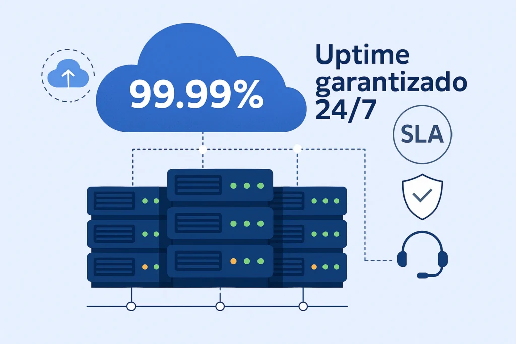 Servidores cloud con alta disponibilidad y uptime garantizado