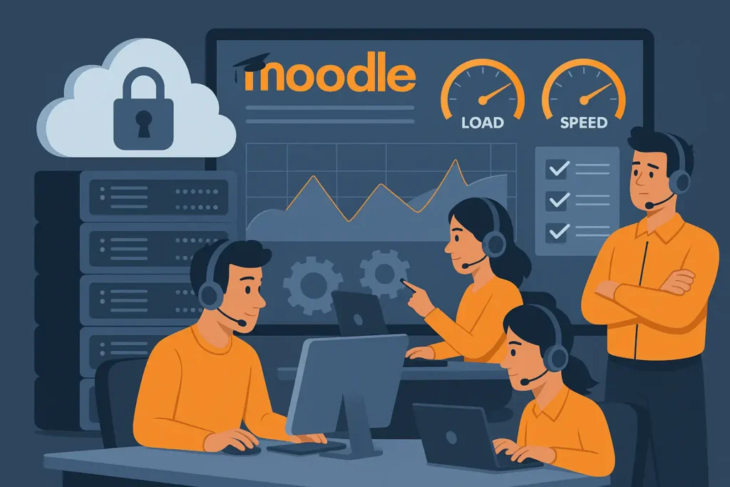 Soporte 24/7 para servidores Moodle