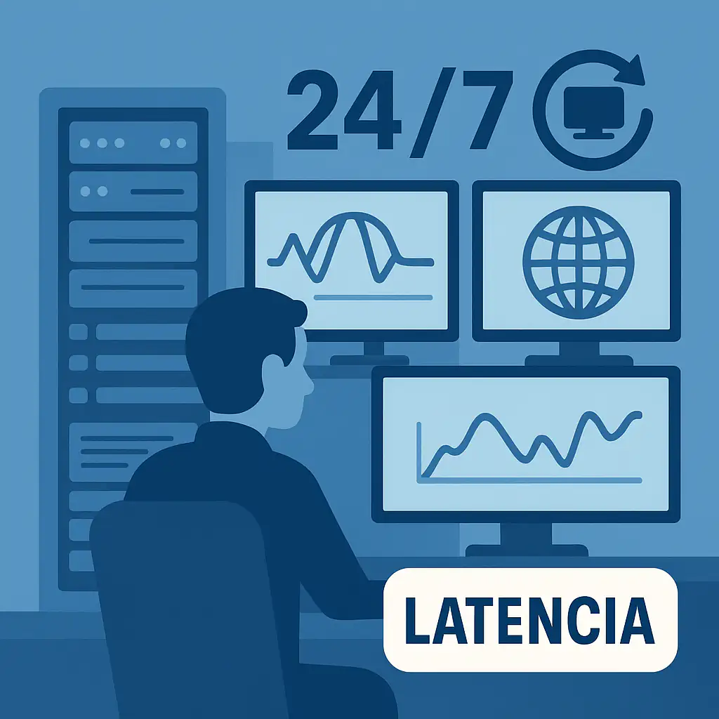 equipo NOC 24/7 en español para servidor dedicado