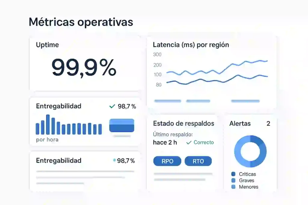 tablero de métricas de disponibilidad