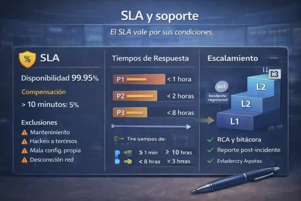 proveedor de servidores cloud empresariales con SLA y soporte 24/7
