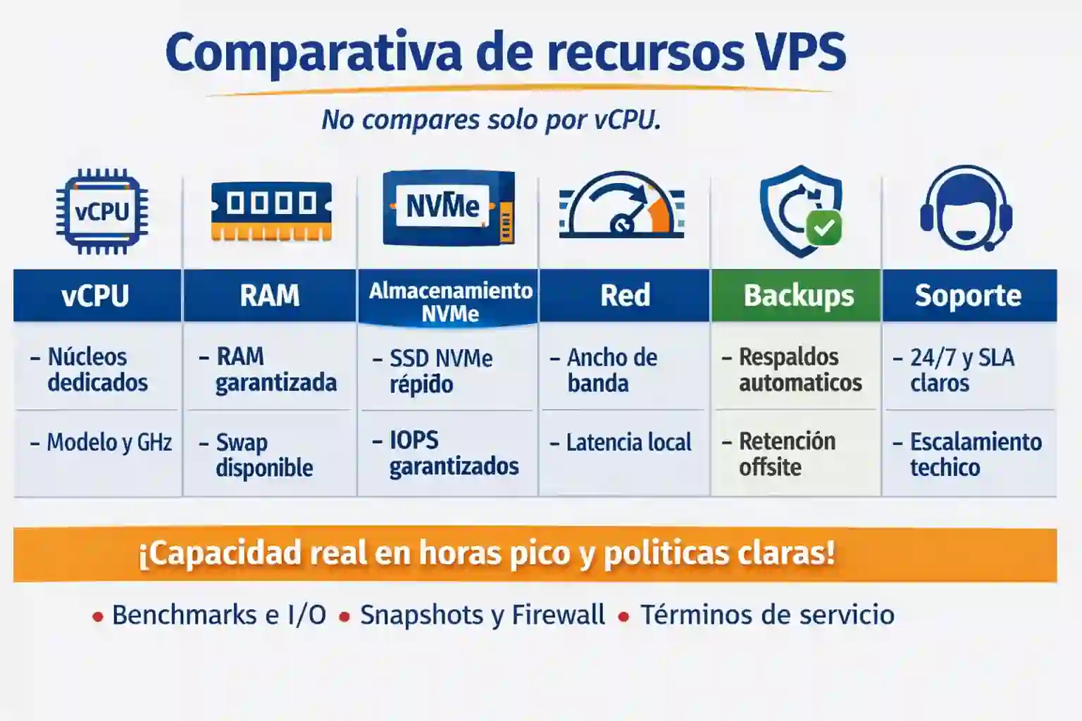 servidores VPS en México: comparativa de recursos clave