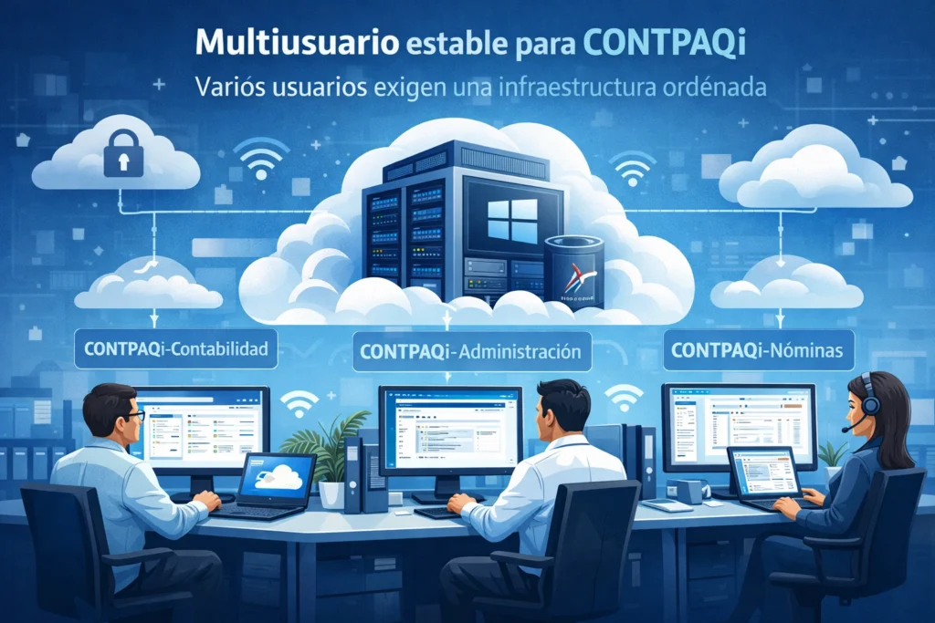 servidor para usar CONTPAQi en la nube con acceso multiusuario estable
